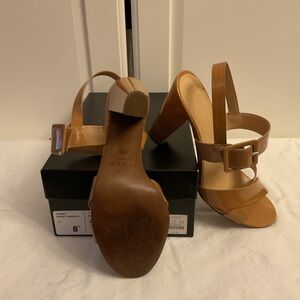 J. Crew Brown Patent Leather Heels
